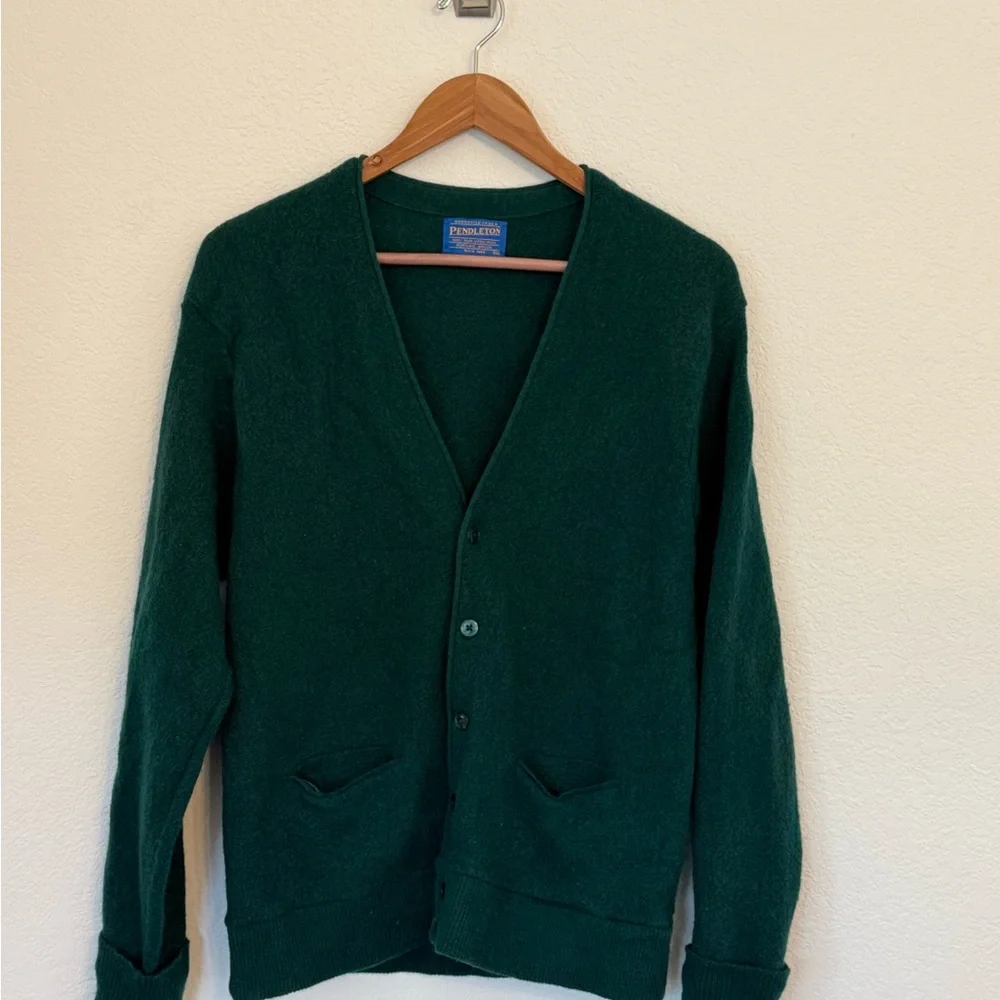 Vintage Pendleton Knockabouts 100% Wool Button Up Sweater Womens XL Green USA - Picture 1 of 9